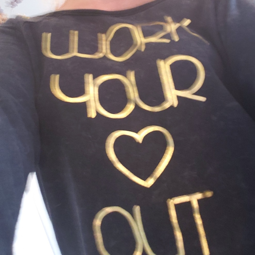 F.I.T. black gold off the shoulder sweatshirt